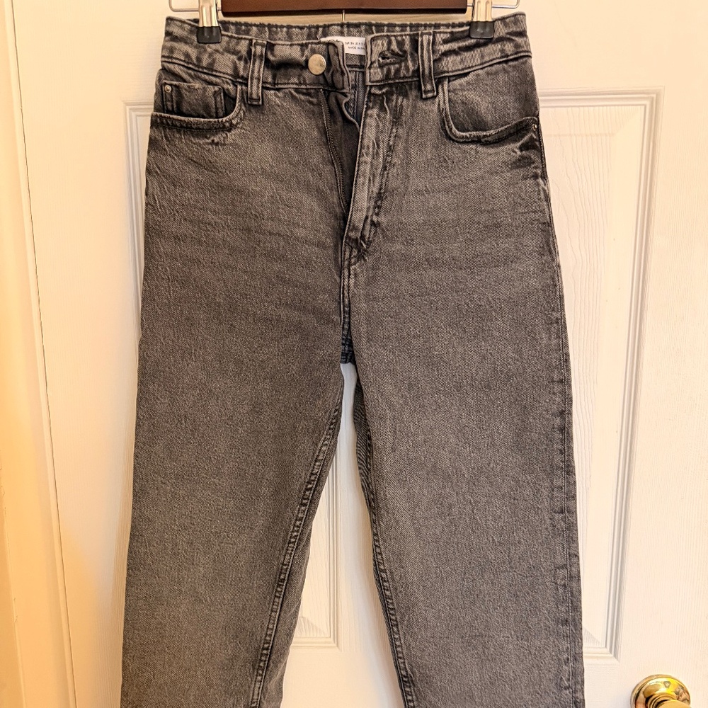 Zara High Rise Wash Gray Denim Jeans